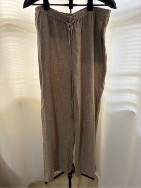 Reitmans Women's Relaxed Drawstring Linen pants in Taupe
